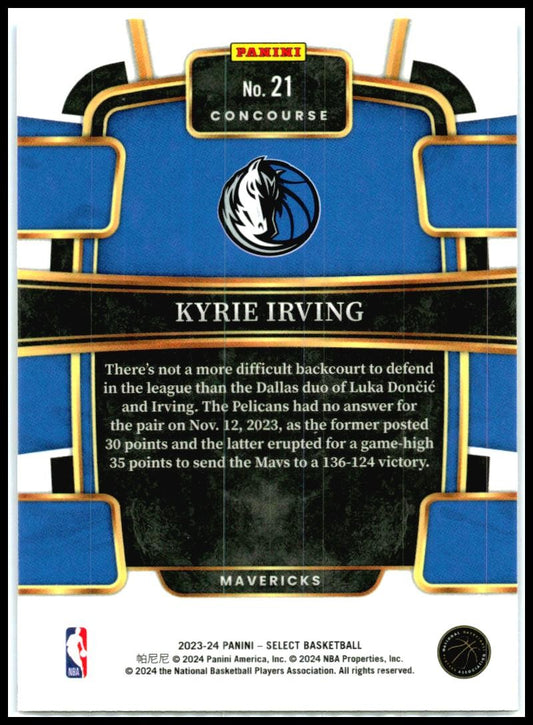 2023-24 Panini Select Blue #21 Kyrie Irving Dallas Mavericks