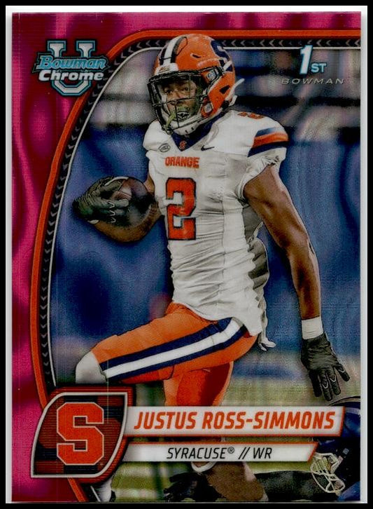 2024 Bowman University Chrome Pink Lava Refractor #109 Justus Ross-Simmons