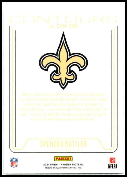 2024 Panini Phoenix Contours #CON-SRR Spencer Rattler New Orleans Saints