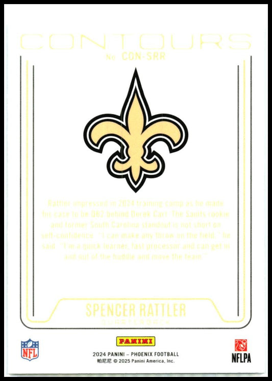 2024 Panini Phoenix Contours #CON-SRR Spencer Rattler New Orleans Saints