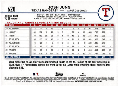 2024 Topps Summer Holiday #620 Josh Jung Texas Rangers