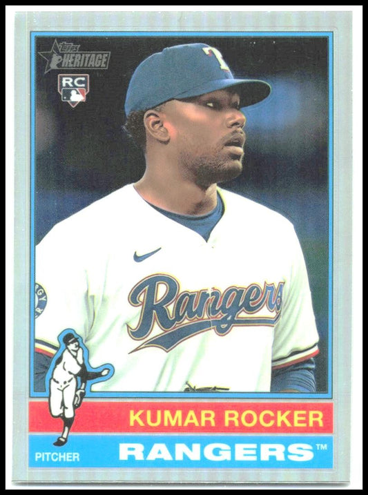 2025 Topps Heritage Chrome #179 Kumar Rocker Rookie Rangers
