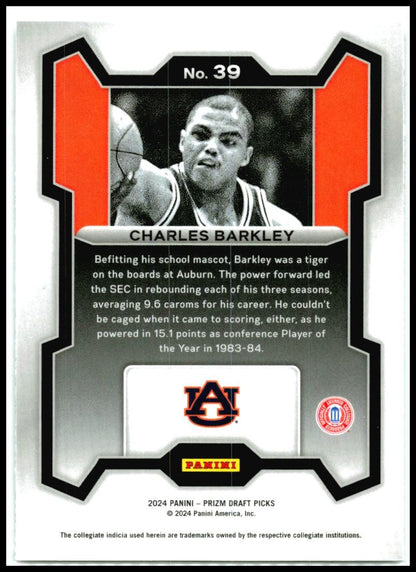 2024 Panini Prizm Draft Picks #39 Charles Barkley Auburn Tigers
