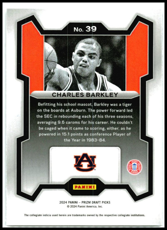 2024 Panini Prizm Draft Picks #39 Charles Barkley Auburn Tigers