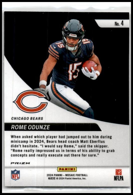 2024 Panini Mosaic Elevate Mosaic #4 Rome Odunze Chicago Bears
