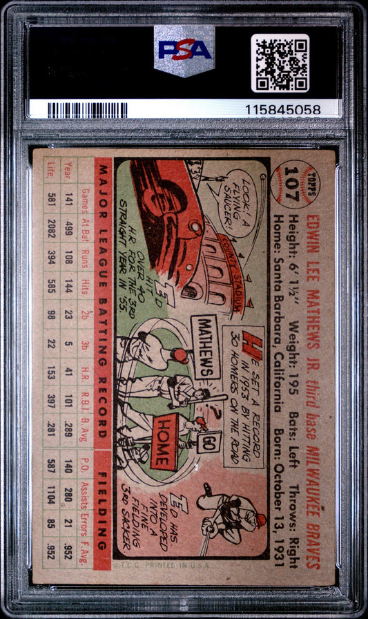 1956 Topps Gray Back #107 Ed Mathews