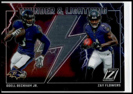 2023 Panini Zenith Thunder and Lightning #2 Beckham Jr. / Flowers Ravens