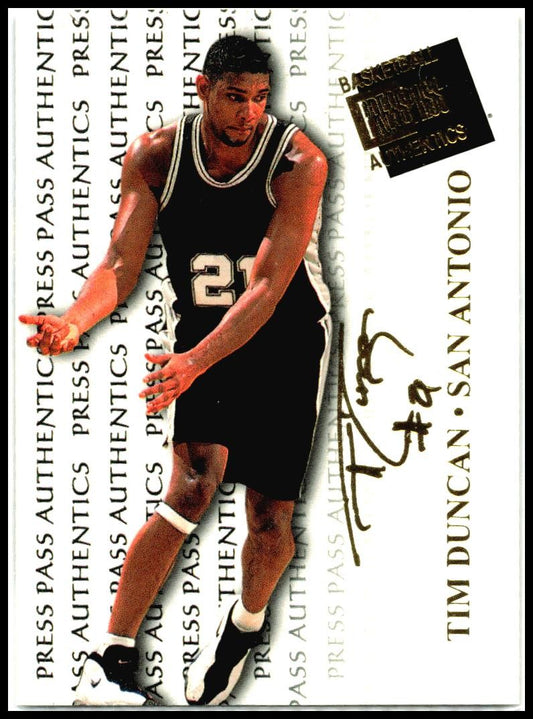 1998 Press Pass Authentics #35 Tim Duncan Wake Forest Demon Deacons