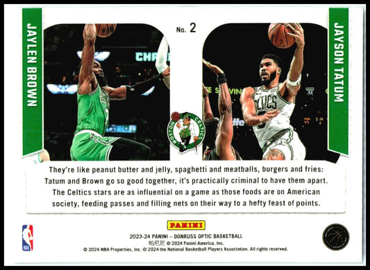 2023-24 Donruss Optic Optical Illusions #2 Jaylen Brown / Jayson Tatum Celtics