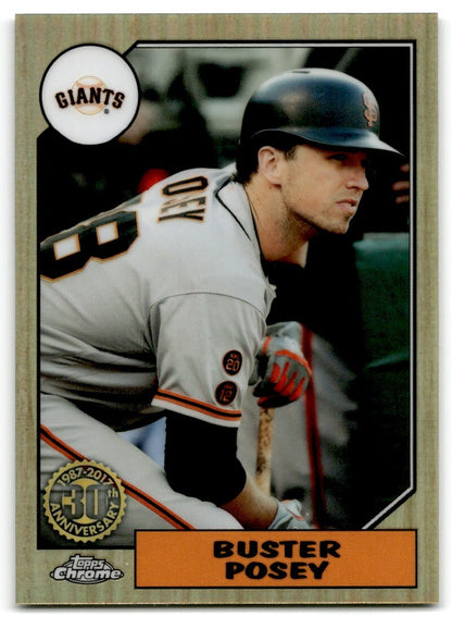 2017 Topps Chrome 1987 Baseball Buster Posey San Francisco Giants #87T-6