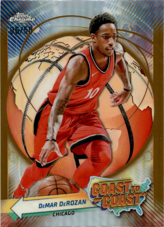 2023-24 Topps Chrome Coast to Coast Gold #CC-5 DeMar DeRozan /50 Chicago Bulls