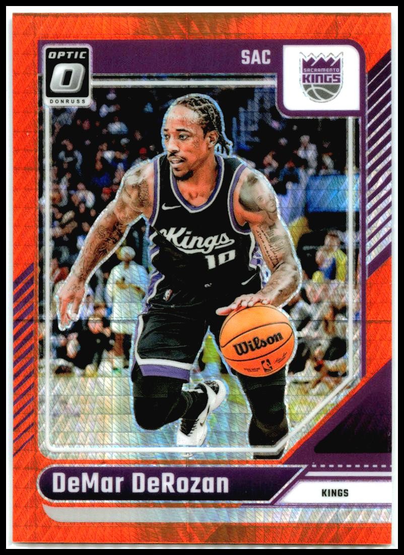 2024-25 Donruss Optic Hyper Orange #218 DeMar DeRozan #/299 Sacramento Kings