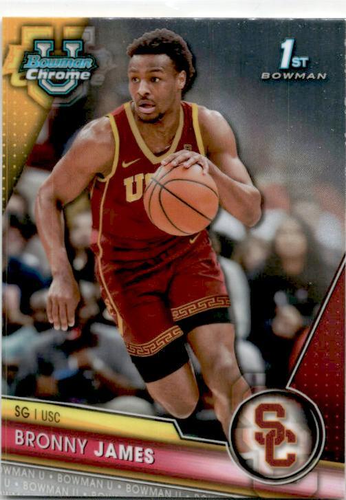 2023-24 Bowman University Chrome #95 Bronny James USC Trojans