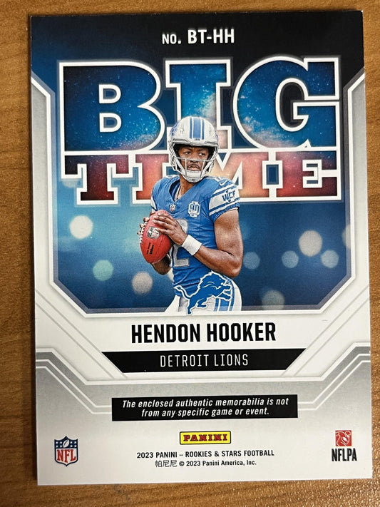 2023 Rookies and Stars Big Time Patch /399 #BT-HH Hendon Hooker Lions