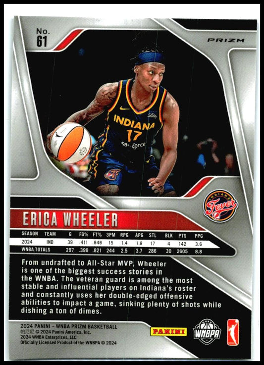 2024 Panini Prizm WNBA Blue Velocity Prizms #61 Erica Wheeler Indiana Fever