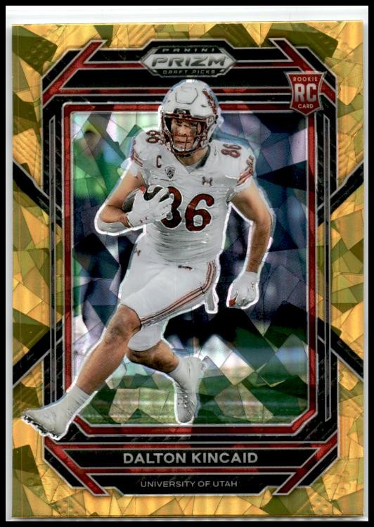 2023 Panini Prizm Draft Picks Prizms Gold Ice #157 Dalton Kincaid Utah Utes
