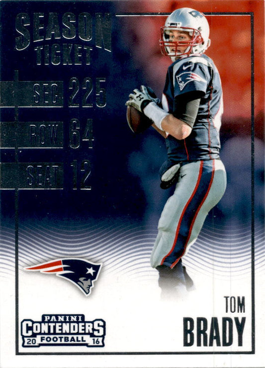 2016 Panini Contenders #58 Tom Brady New England Patriots