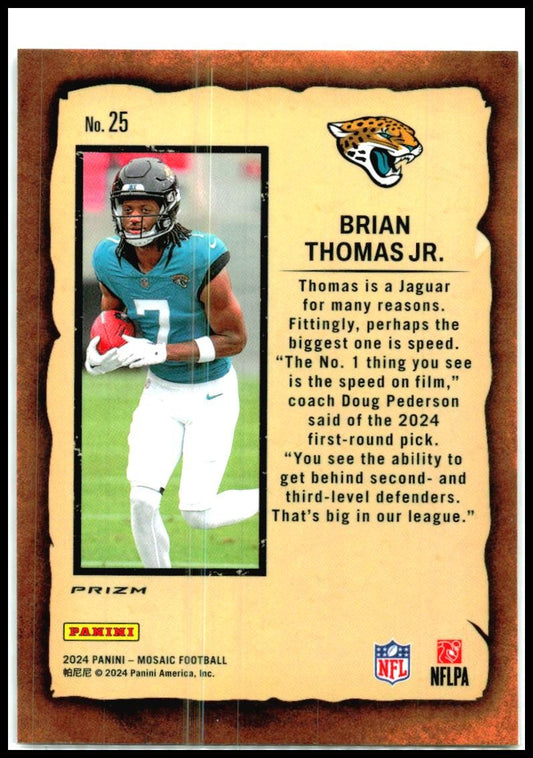 2024 Panini Mosaic Notoriety Mosaic #25 Brian Thomas Jr. Jacksonville Jaguars