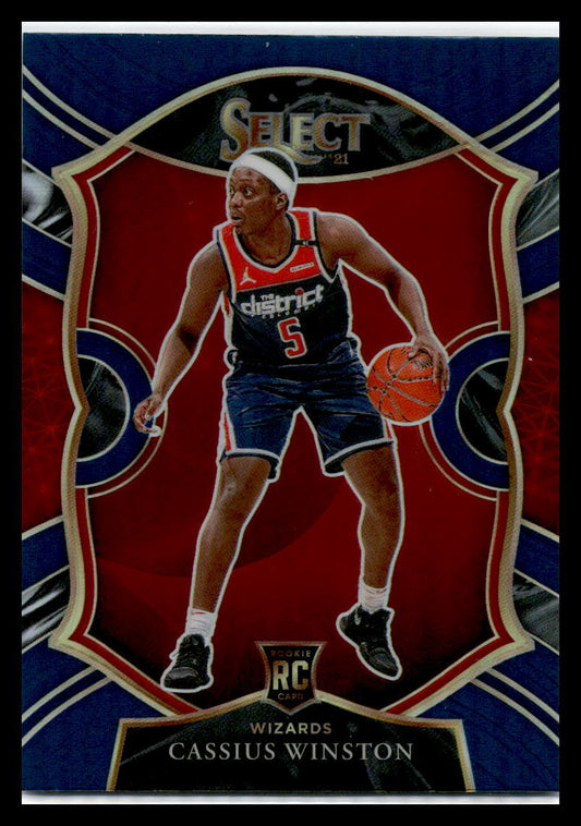 2021 Panini Select Blue #96 Cassius Winston Rookie Washington Wizards