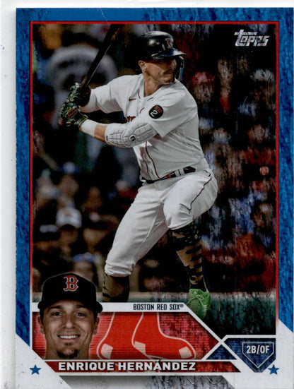 2023 Topps: Blue Speckle #497 Enrique Hernández Boston Red Sox