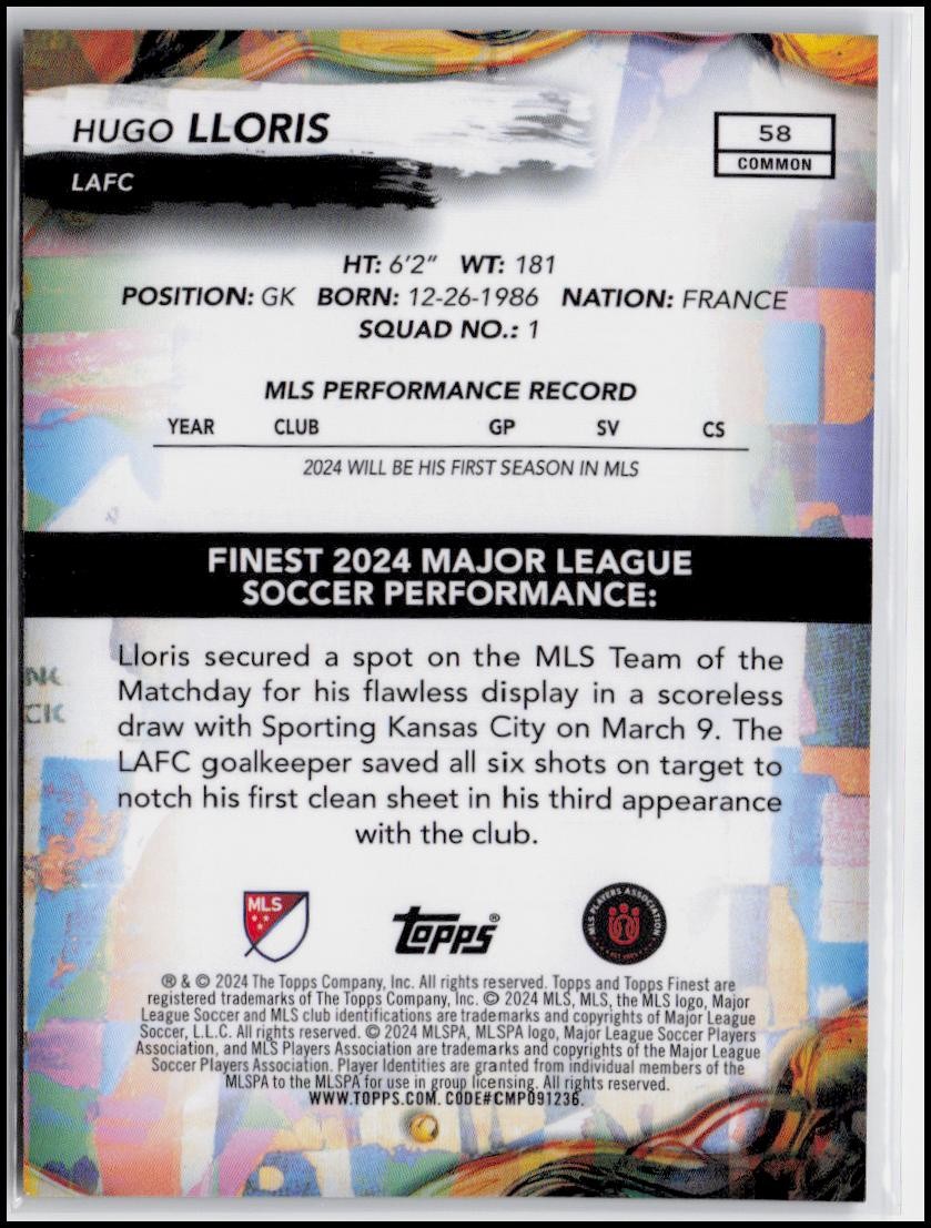 2024 Finest MLS #58 Hugo Lloris