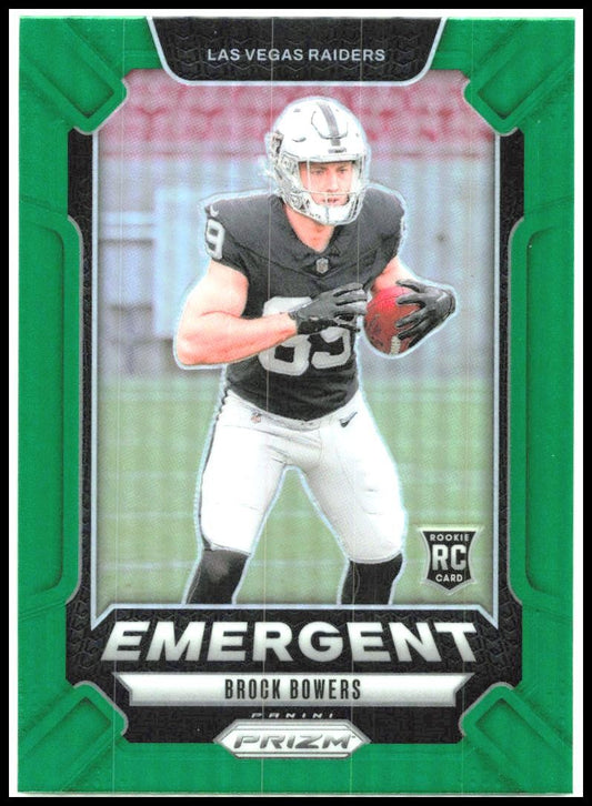 2024 Panini Prizm Emergent Green Prizm #8 Brock Bowers Las Vegas Raiders