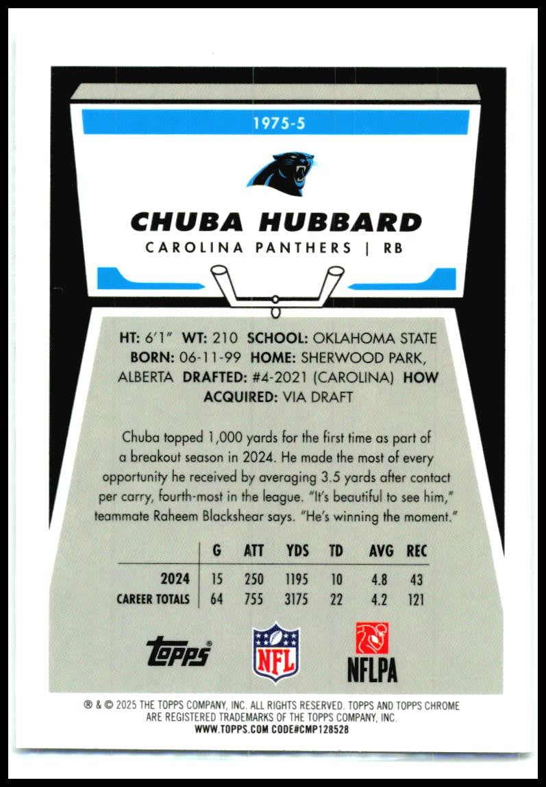 2025 Topps Chrome #1975-5 Chuba Hubbard