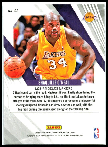 2023-24 Panini Phoenix Phoenix Blue Ice #41 Shaquille O'Neal Los Angeles Lakers
