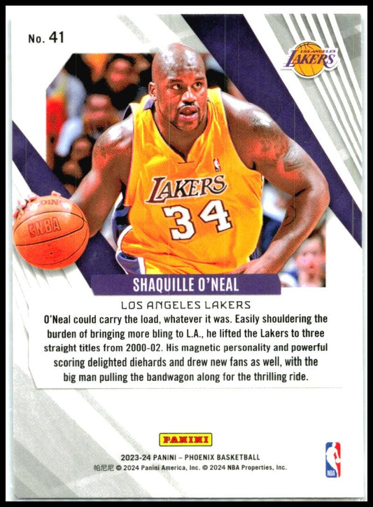 2023-24 Panini Phoenix Phoenix Blue Ice #41 Shaquille O'Neal Los Angeles Lakers