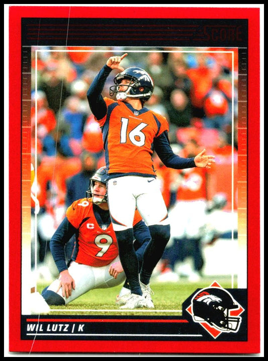 2024 Score Red #84 Wil Lutz Denver Broncos