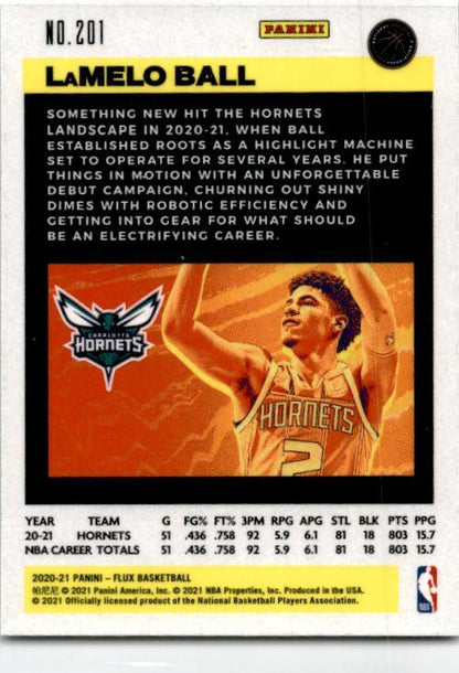 2020-21 Flux #201 LaMelo Ball Charlotte Hornets