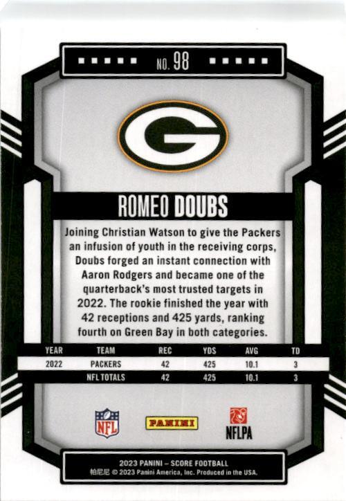 2023 Score #98 Romeo Doubs Green Bay Packers