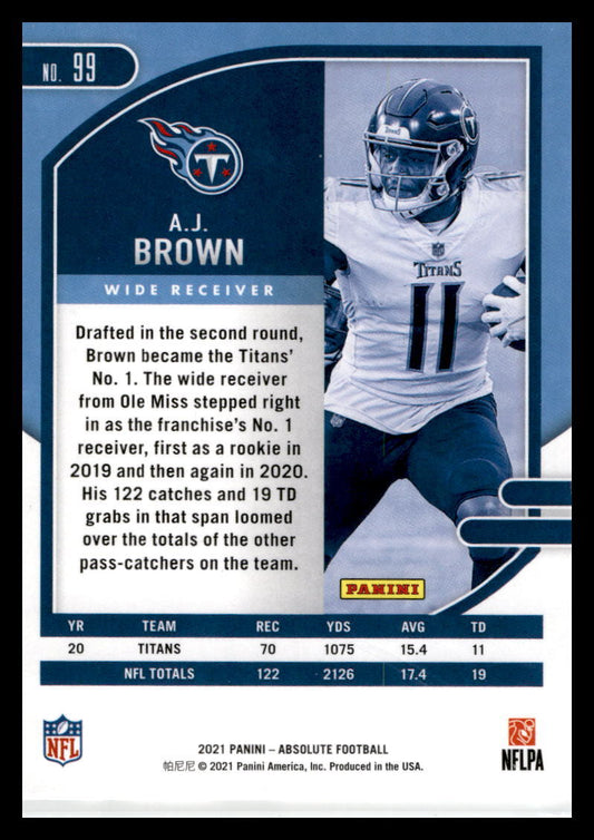 2021 Panini Absolute #99 A.J. Brown