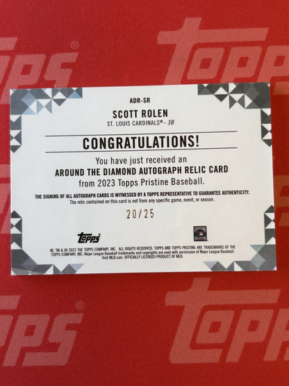 2023 Topps Pristine Around The Diamond Auto Relic Orange # Scott Rolen Auto