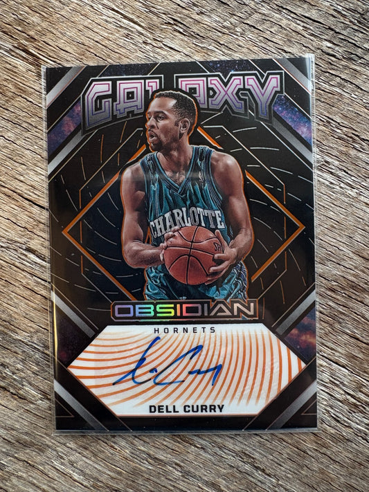 2022-23 Obsidian Galaxy Orange Electric Etch Dell Curry Auto #/50 Hornets
