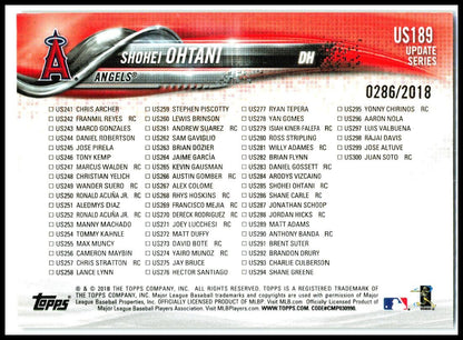 2018 Topps Update Gold #US189 3-Game HR Streak #/2018 Los Angeles Angels