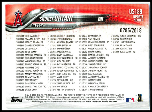 2018 Topps Update Gold #US189 3-Game HR Streak #/2018 Los Angeles Angels