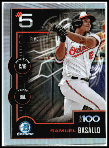 2025 Bowman Bowman Scouts Top 100 #BTP-5 Samuel Basallo Baltimore Orioles