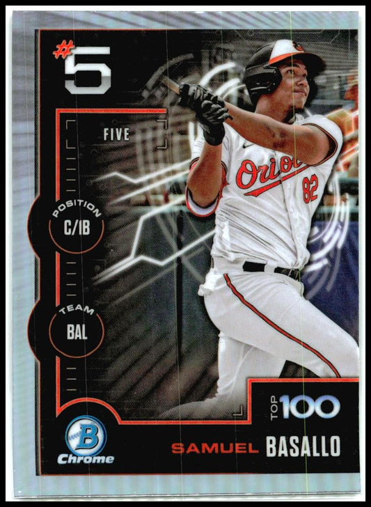 2025 Bowman Bowman Scouts Top 100 #BTP-5 Samuel Basallo Baltimore Orioles