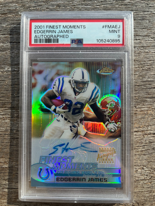 2001Topps Finest Moments Autographs #FMA-EJ Edgerrin James Auto PSA 9 Mint Colts