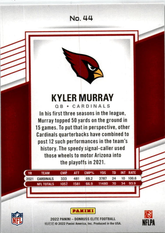 2022 Donruss Elite #44 Kyler MurrayArizona Cardinals