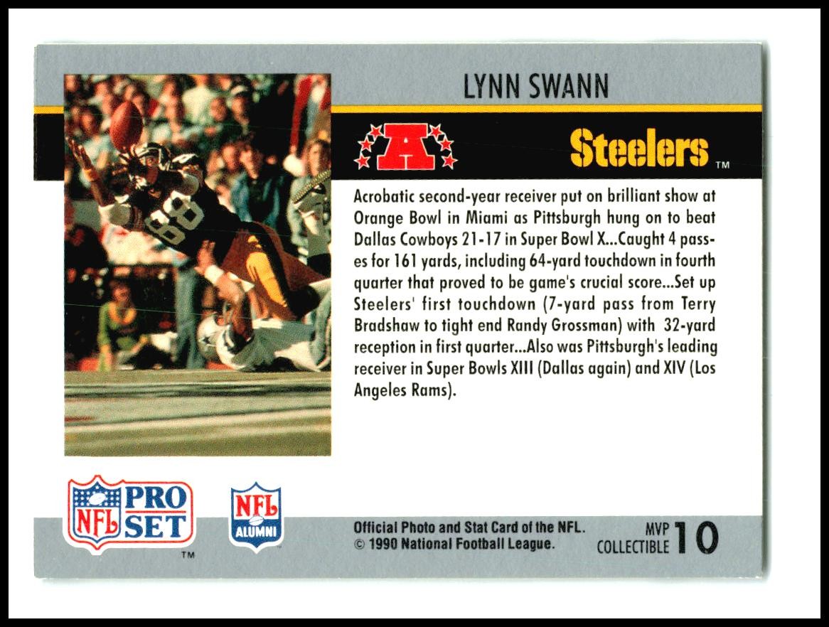 1990 Pro Set Super Bowl MVP Collectibles #10 Lynn Swann Pittsburgh Steelers