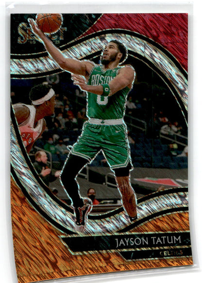 2020-21 Panini Select Red White Orange Flash #214 Jayson Tatum Boston Celtics