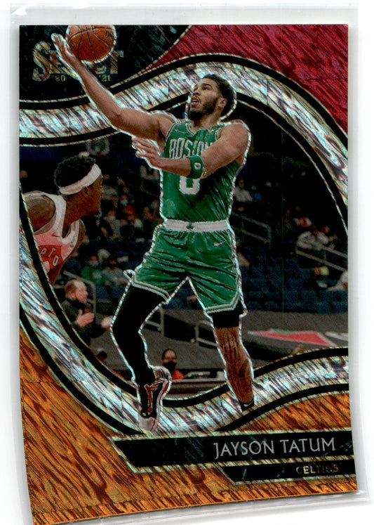 2020-21 Panini Select Red White Orange Flash #214 Jayson Tatum Boston Celtics