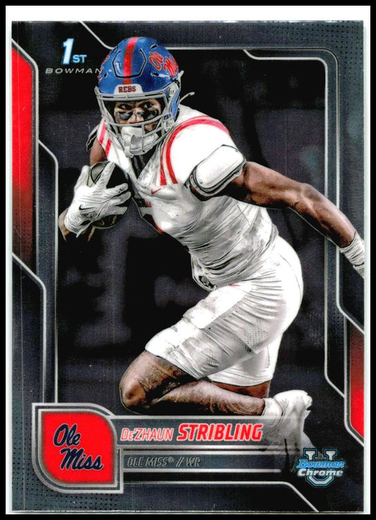 2025 Bowman Chrome University #182 De'Zhaun Stribling Ole Miss Rebels