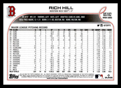 2022 Topps Update #US182 Rich Hill
