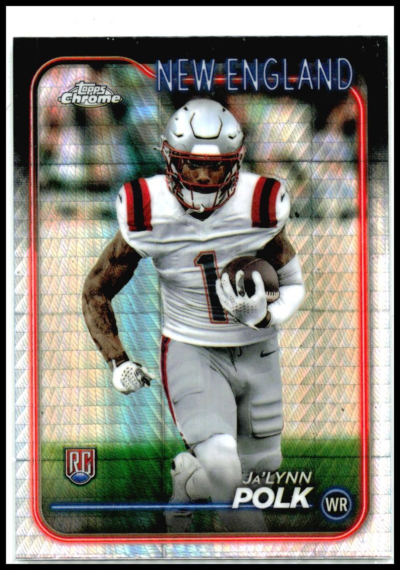 2024 Topps Chrome Prism Refractor #220 Ja’Lynn Polk Rookie Patriots
