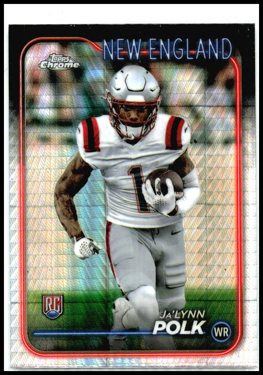 2024 Topps Chrome Prism Refractor #220 Ja’Lynn Polk Rookie Patriots