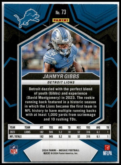 2024 Panini Mosaic #73 Jahmyr Gibbs Detroit Lions