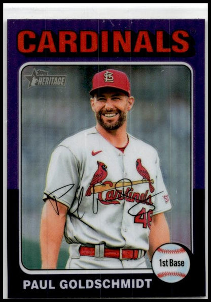 2024 Topps Heritage Chrome Purple Refractor #490 Paul Goldschmidt Cardinals
